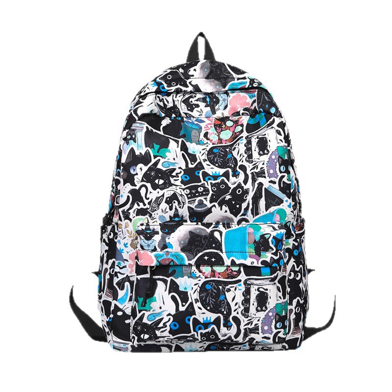 A new high-appeartion-level Japanese-style, niche, individualistic, graffiti comic, cool backpack for both men and women, lightweight and large-capacity backpacks Item Picture