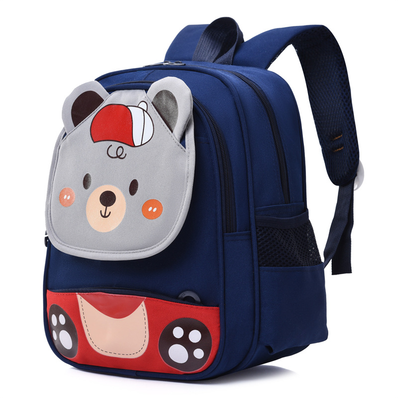 This year's new children's cartoon kindergarten schoolbag, large-capacity large class, cute preschool backpack, little cat and little bear Specification drawing