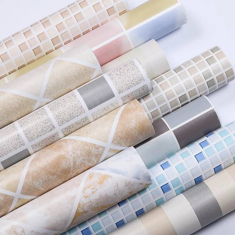Self-adhesive imitation tile block pattern wallpaper sticker, waterproof thickened pearlescent wallpaper for living room, kitchen and bathroom with self-adhesive details Picture
