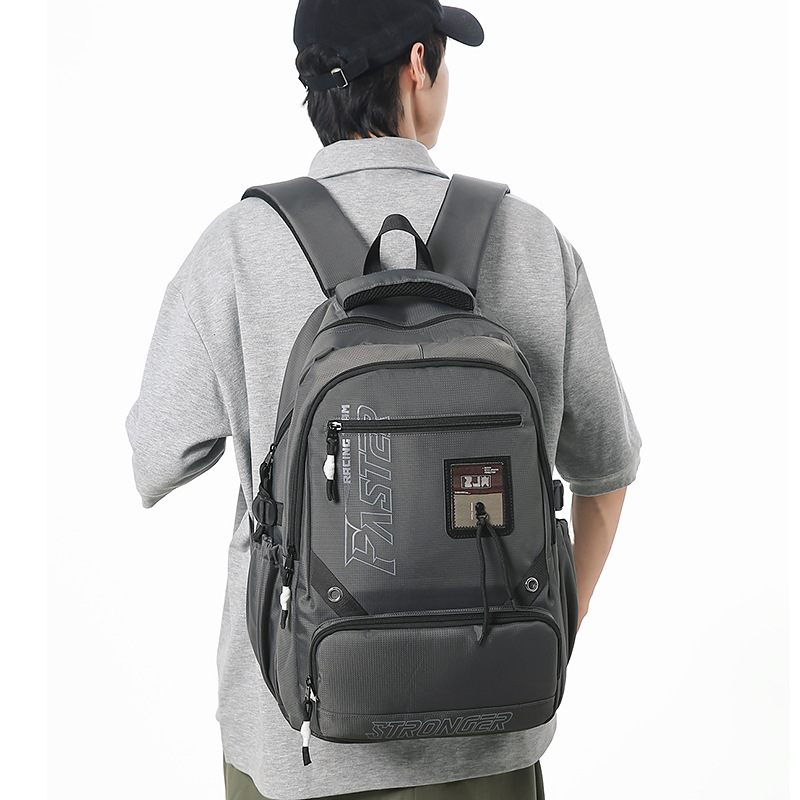 The new Korean-style Instagram trendy letter print backpack from the "Schoolbag Man" is casual, simple, lightweight and has a large capacity details Picture