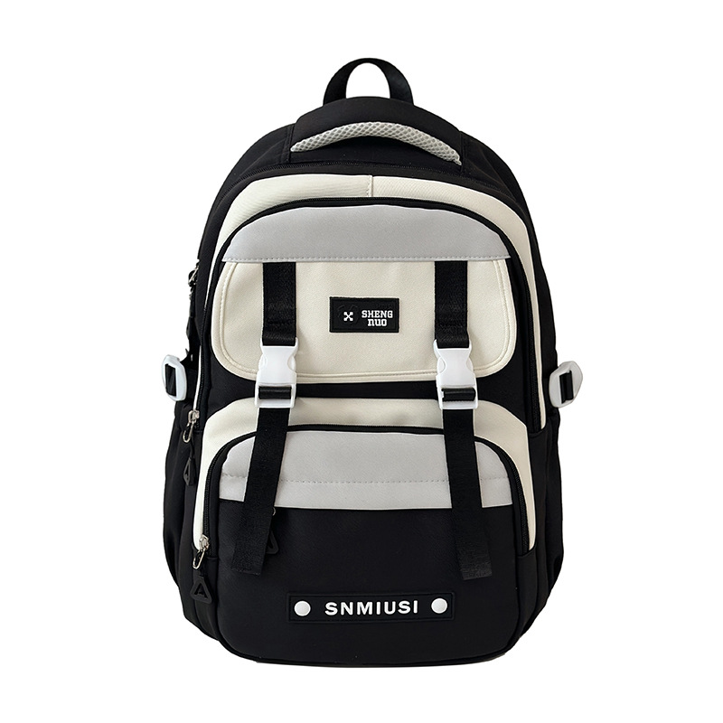 A new high-appeal, fresh, sweet and cute color-blocking backpack from Korean Instagram, a lightweight backpack for junior and senior high school students Item Picture