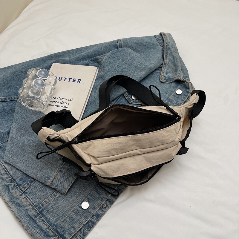 Men's 2025 trendy sporty and simple single-shoulder bag, casual Japanese waist bag, fashionable street crossbody small backpack Specification drawing