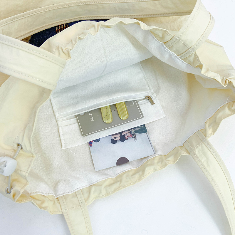 Cute embroidered artistic single-shoulder bag, 2025 summer new Tote bag, women's laid-back style, large capacity commuting cloth bag Specification drawing