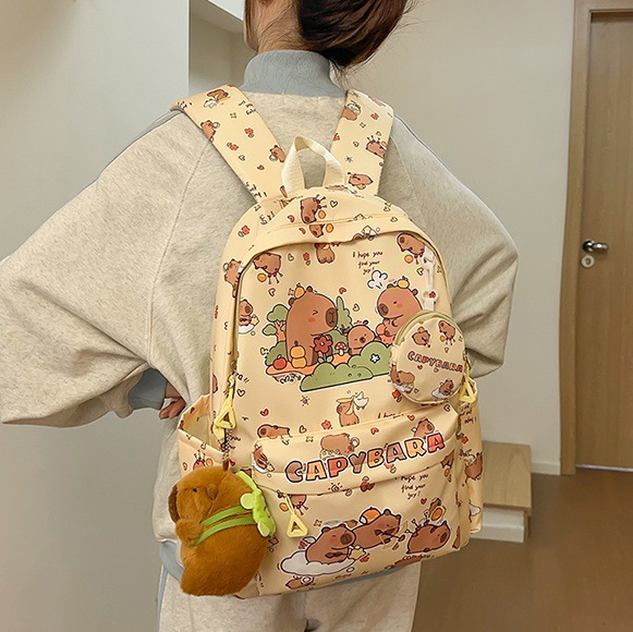 High appearance level schoolbag, cute cartoon backpack for female primary school students, large-capacity lightweight backpack for junior high school students in Korean style on Instagram full figure