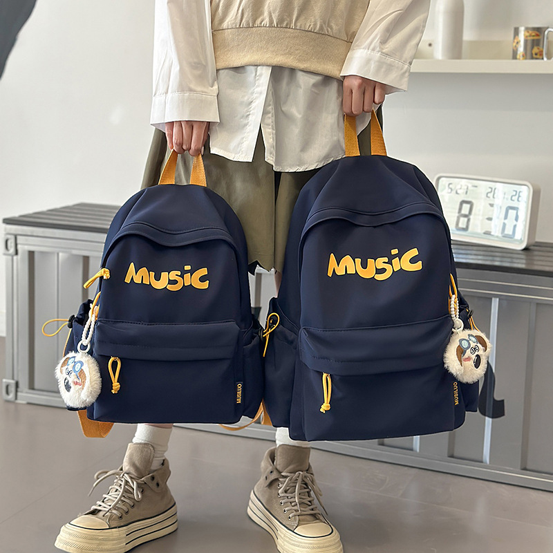 Japanese-style ins spring outing versatile schoolbag, niche design, American retro large-capacity backpack, lightweight travel backpack details Picture