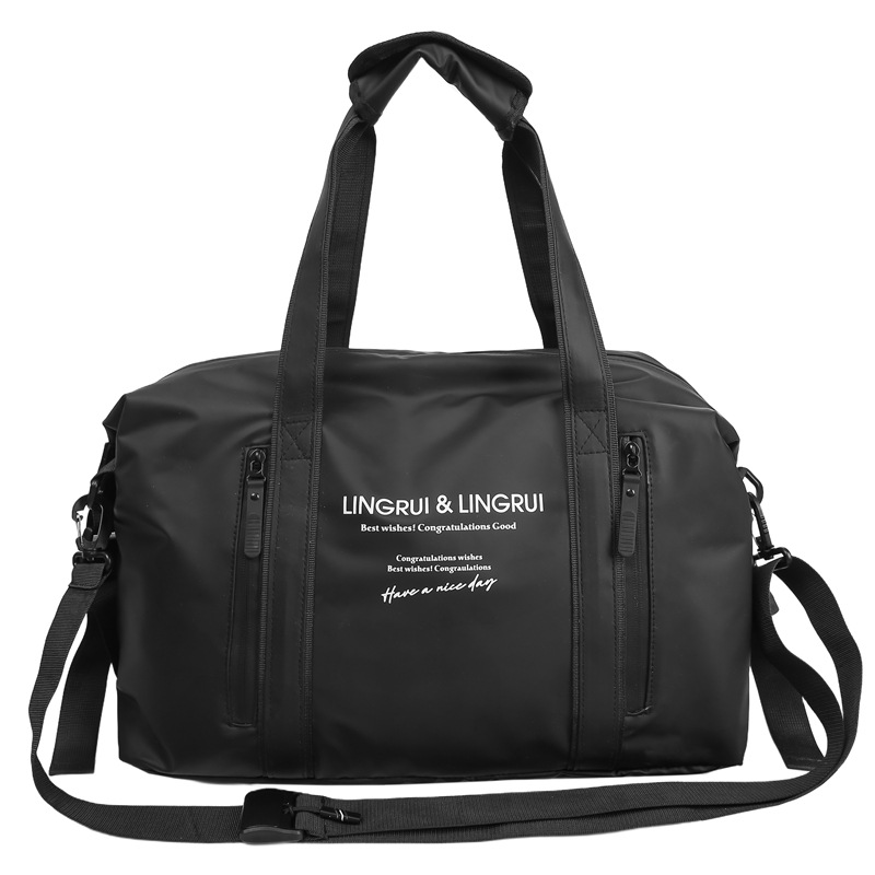 A new large-capacity, fashionable and versatile men's hand-held travel bag with Korean ins letter print casual sports crossbody Item Picture
