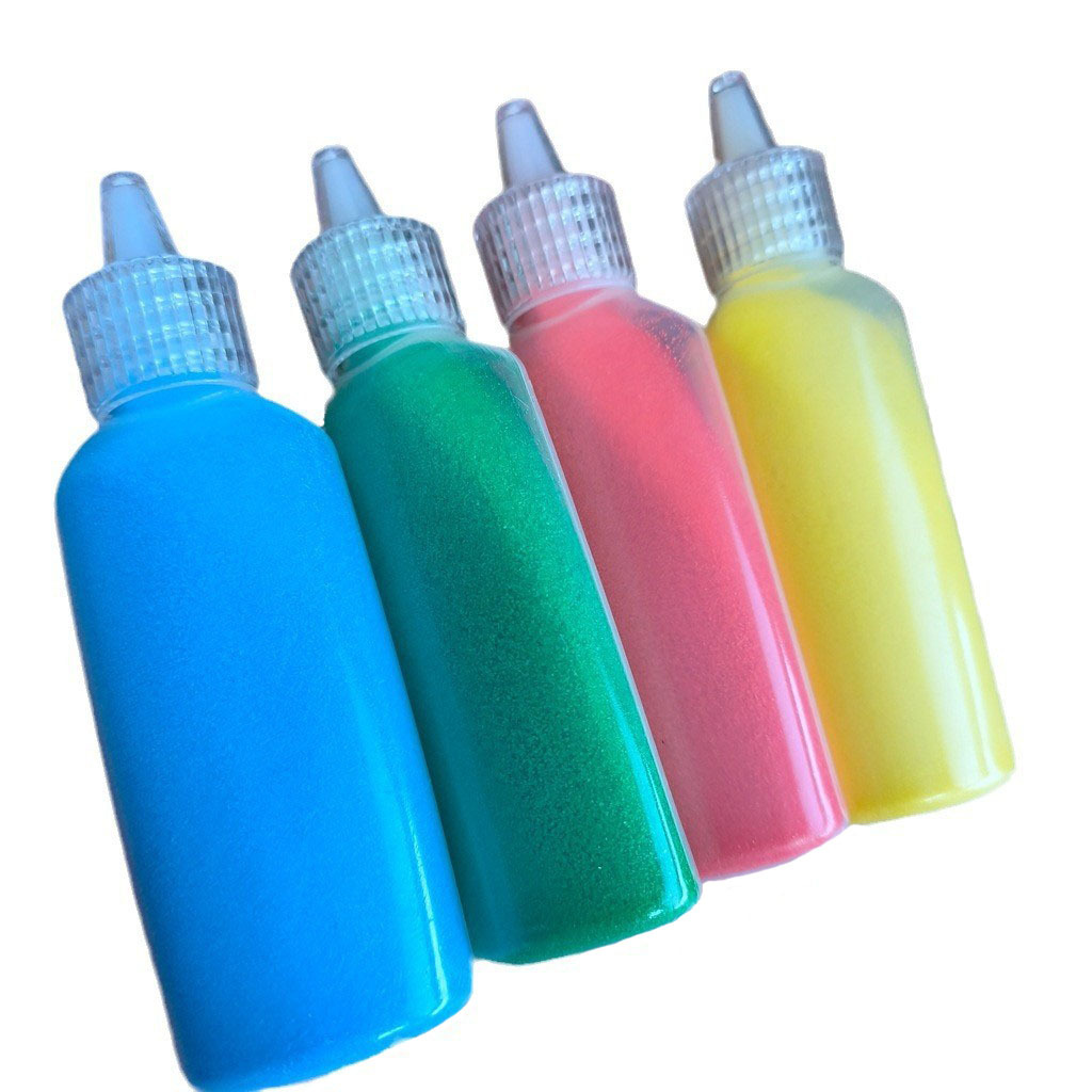 Bottled colored sand for children's sand painting, 35g colored sand, 12-color and 24-color sand bottle set, kindergarten teaching bottled colored sand Item Picture