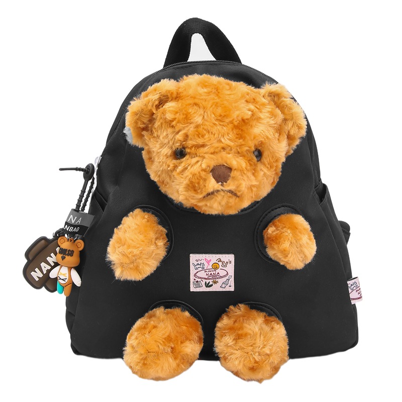 New high-appeartion-level cute cartoon bear doll backpack, student niche color design, casual and simple backpack Item Picture