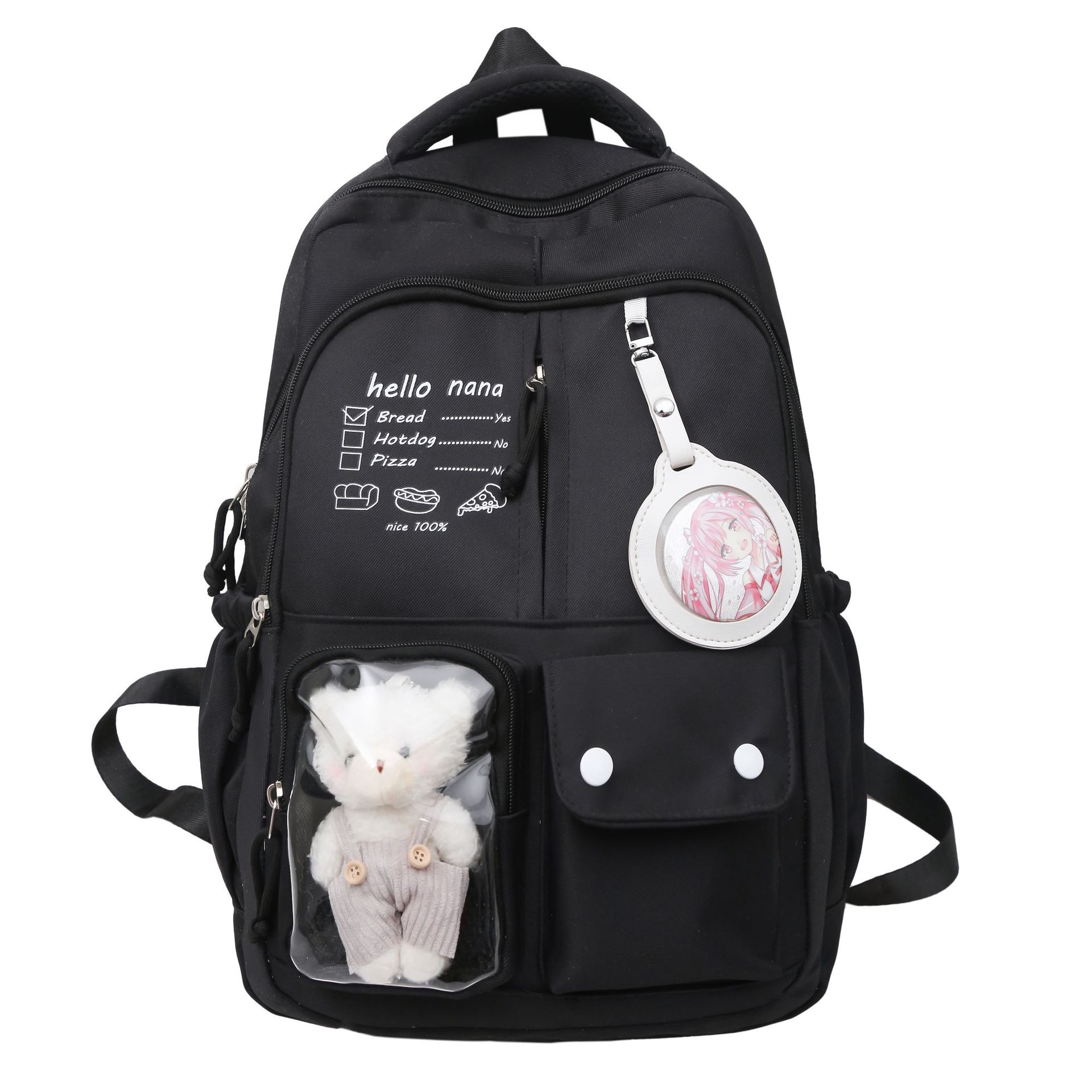 A new, fashionable, simple and large-capacity backpack with a cute Japanese school style. It's a sweet and versatile high school backpack Item Picture