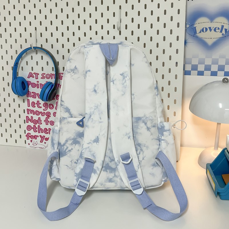A Korean-style Instagram niche high-appearance-level middle school backpack, a Japanese-style Instagram sweet and cool tie-dyed girl backpack Specification drawing