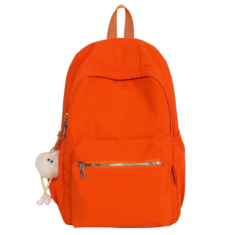 2025 New schoolbag for girls, Korean version, large capacity backpack for junior high school girls and senior high school students, simple and solid color backpack in forest style Item Picture