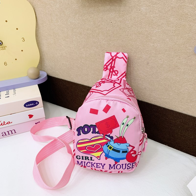 2025 New Korean version children's chest bag, cute and stylish crossbody small bag for boys and girls, 3-6 years old kindergarten backpack Specification drawing