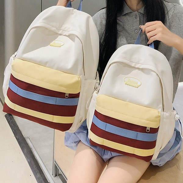 A new high-appeal cartoon girl style Japanese-style Instagram fresh and color-blocking backpack for junior and senior high school students details Picture