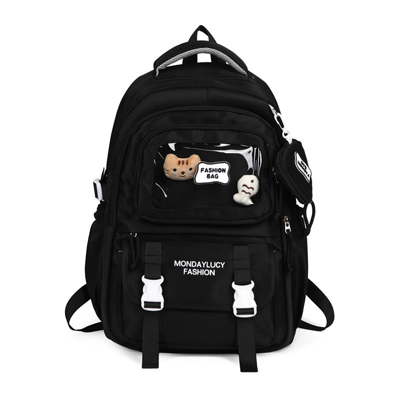 Japanese-style ins simple backpacks with pain layers, large-capacity multi-compartment schoolbags for junior and senior high school students, and casual travel backpacks Item Picture