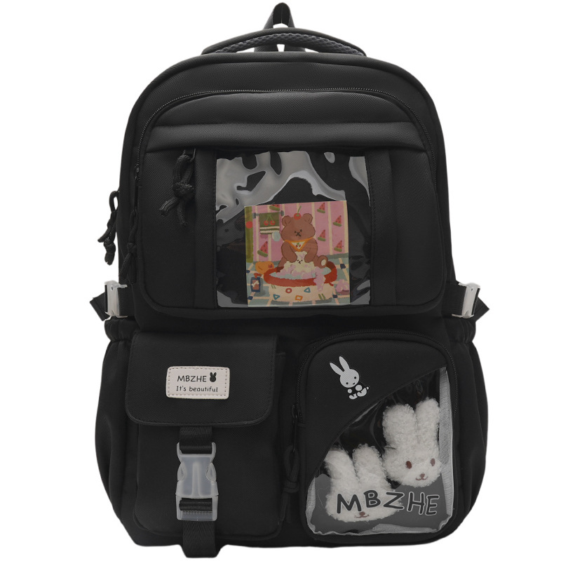 New high-quality, fresh, sweet and cute rabbit transparent pain-making bag for junior and senior high school students' spring outing backpack Item Picture