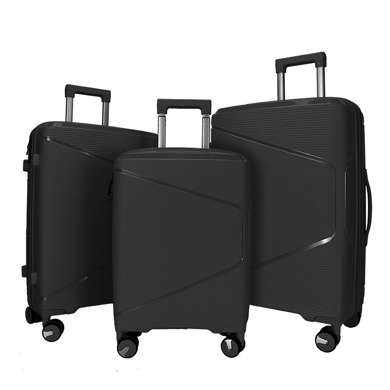 In-stock PP hard shell trolley case, silent swivel wheel suitcase, 20-inch carry-on suitcase, ultra-light suitcase, 24-inch shock-resistant full figure