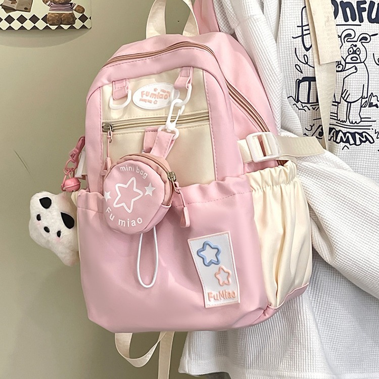 Summer 2024 Five-pointed star backpack, a cute Japanese style on Instagram, a cute and chubby little girl's fresh and versatile travel backpack details Picture
