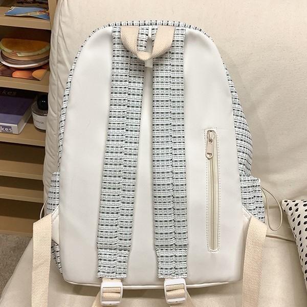 The new Korean version of the forest-themed ins high-appearance-level fresh and sweet striped backpack is a versatile large-capacity backpack for high school students Specification drawing