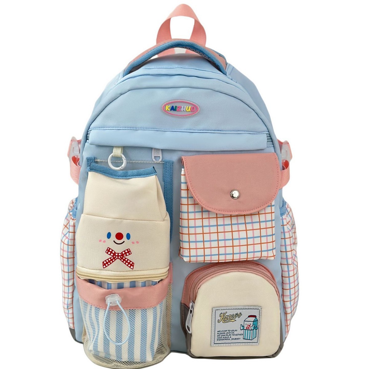 2025 New school style cute and niche design schoolbag, Japanese color contrast dopamine backpack, fresh and clean backpack Item Picture