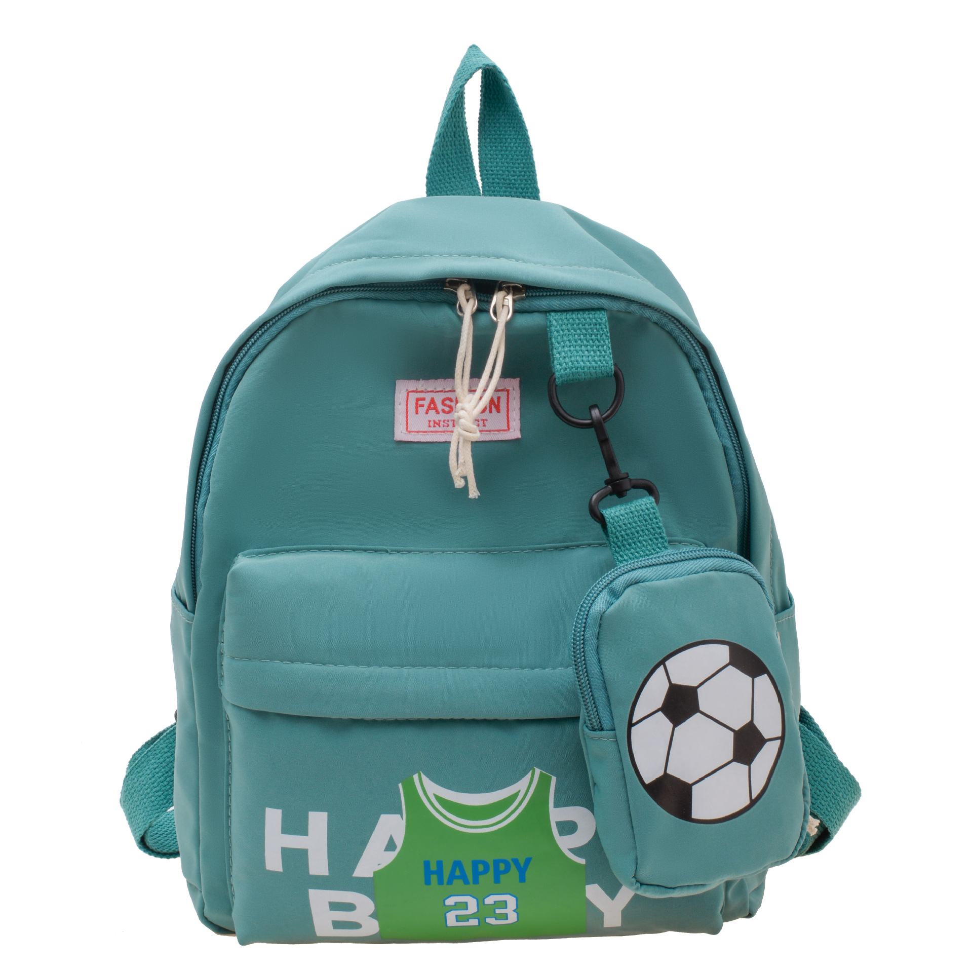 Kindergarten schoolbag for boys and girls, vest, football and letter two-piece set, 2023 new style, lightweight, double-shoulder trendy Item Picture