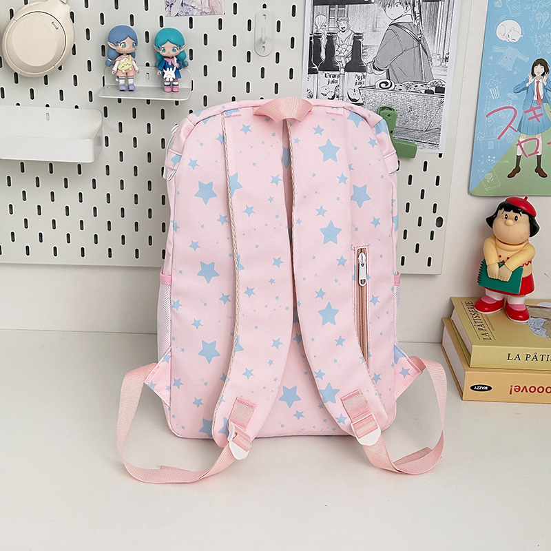 New high-appearance-level, fresh and cute star-printed schoolbag, simple commuting large-capacity backpack for junior and senior high school students Specification drawing