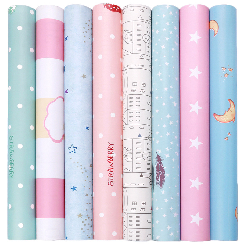 pvc self-adhesive wallpaper, cartoon bedroom, children's room, starry background wallpaper, self-adhesive wholesale, dormitory instant adhesive, waterproof Item Picture