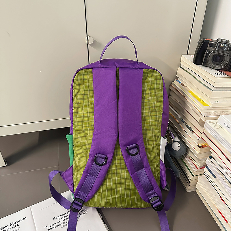 A new high-appeal, fresh and color-blocking travel bag from Forest-themed ins, a couple's lightweight backpack for mountain climbing and spring outings Specification drawing