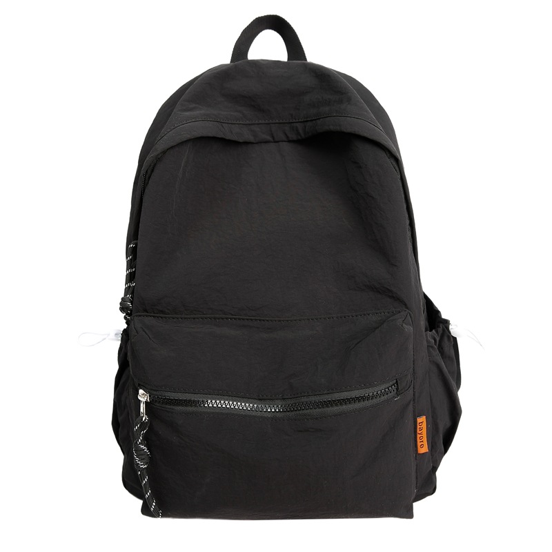 Solid-color high-end backpack for women, simple and elegant college student schoolbag, lightweight high school student, large-capacity couple travel backpack Item Picture