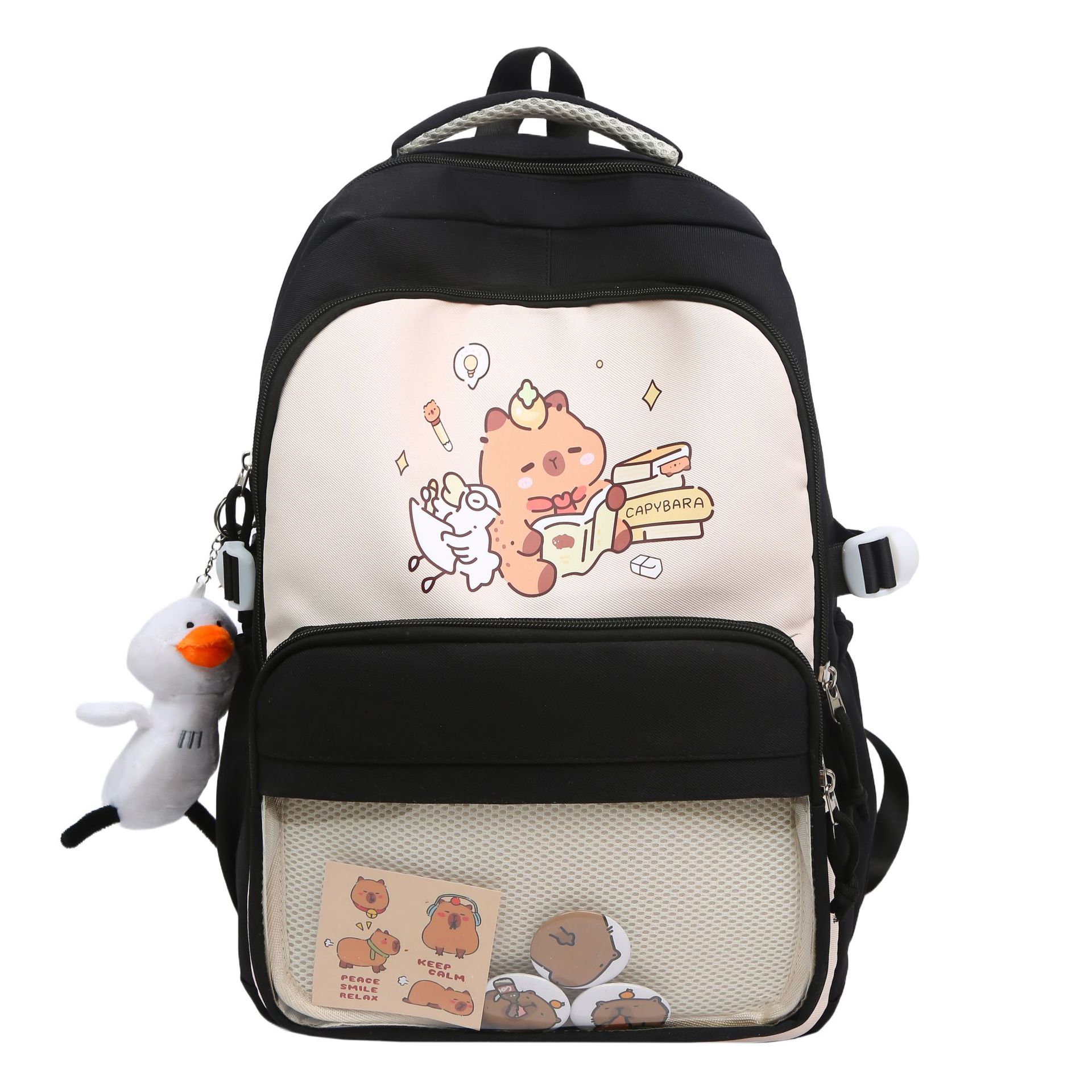 New high-appearal-level cute cartoon Capibara schoolbag for primary school students in grades 3 to 6, large-capacity backpack Item Picture