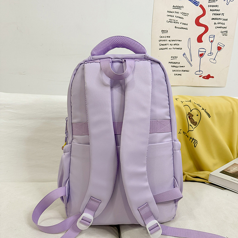 2025 New student large-capacity multi-compartment backpack, fresh college style backpack, student casual schoolbag Specification drawing