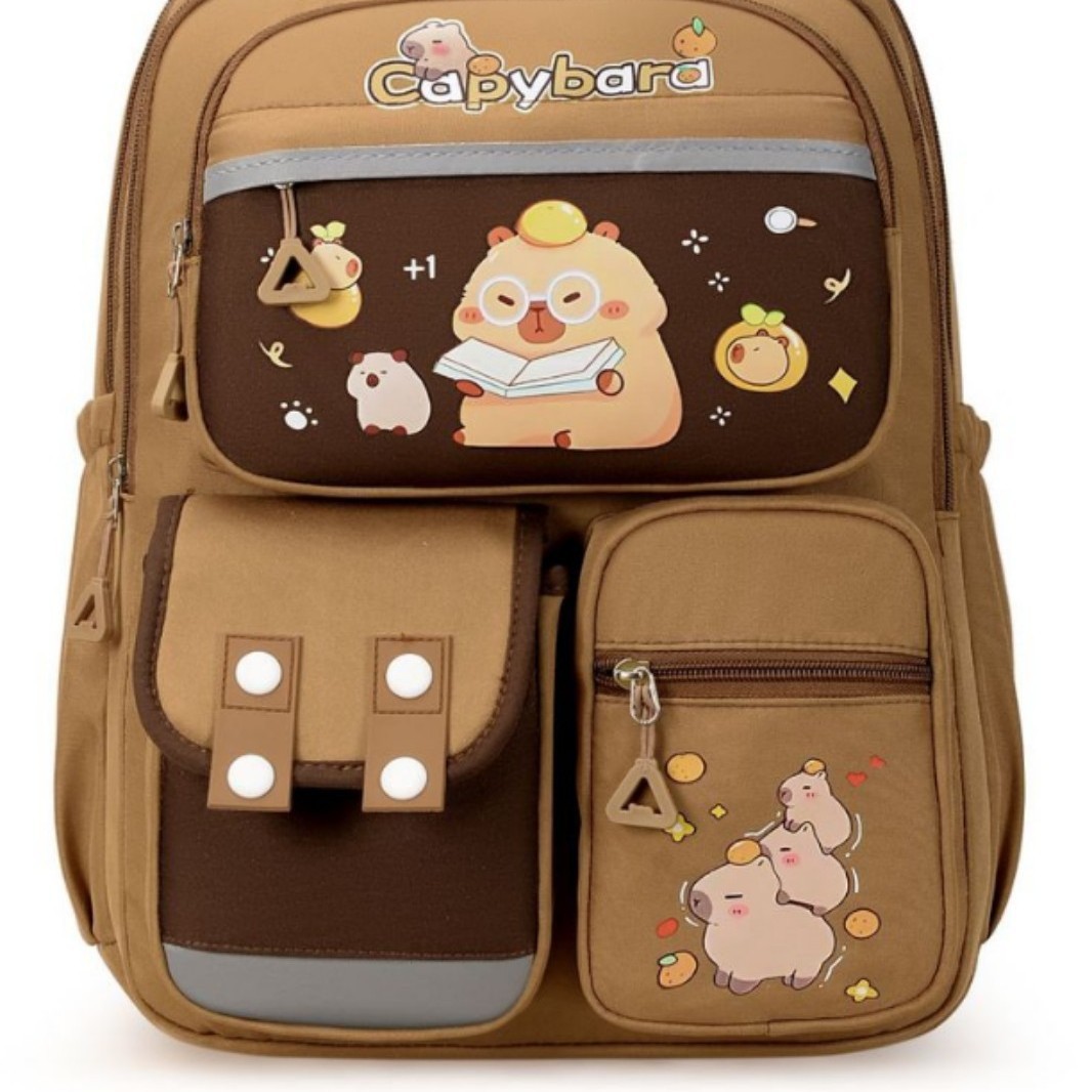 A new, sweet and cute Capibara backpack with a high appearance level, a lightweight and large-capacity shoulder bag for children in grades 3 to 6 Item Picture