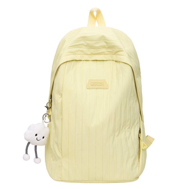 A new large-capacity solid-color, simple and versatile school-style backpack from Japanese ins, a travel backpack for junior and senior high school students Item Picture