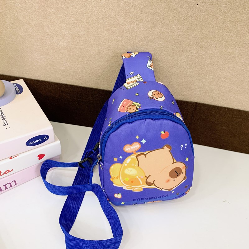 New children's coin purse for 2025, cartoon chest bag for boys and girls, baby Kapipala chest bag, outdoor crossbody bag Specification drawing