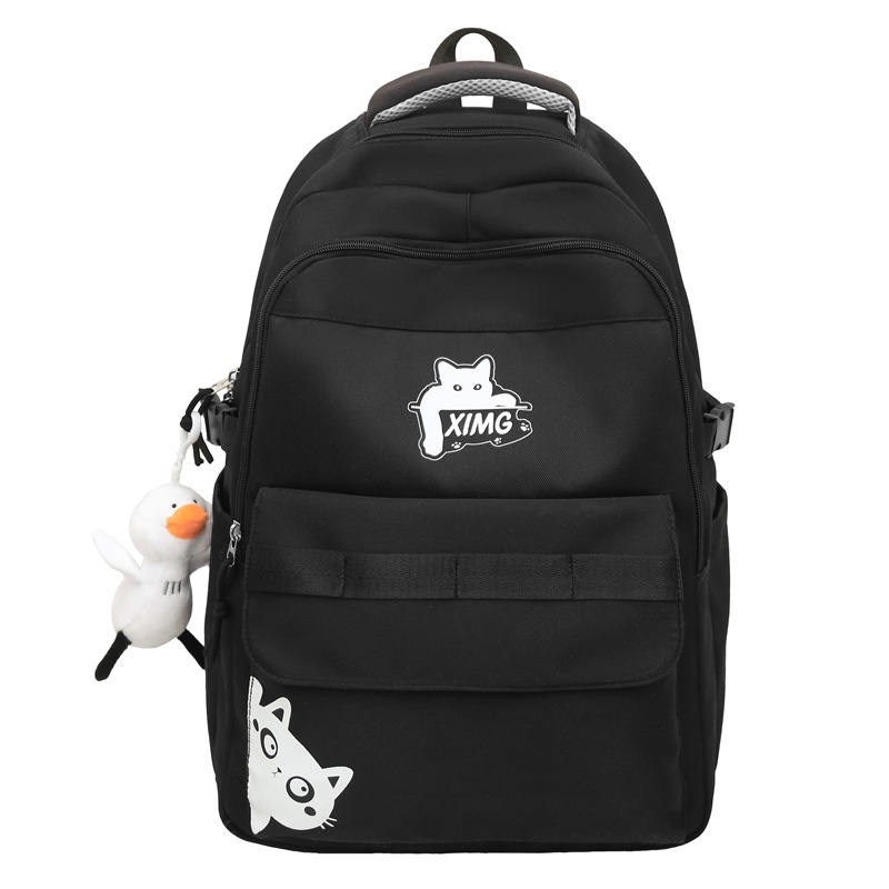 New Korean version schoolbag for girls, high appearance level, cute kitten color contrast, multi-compartment backpack for primary and secondary school students in grades 3 to 6 Item Picture