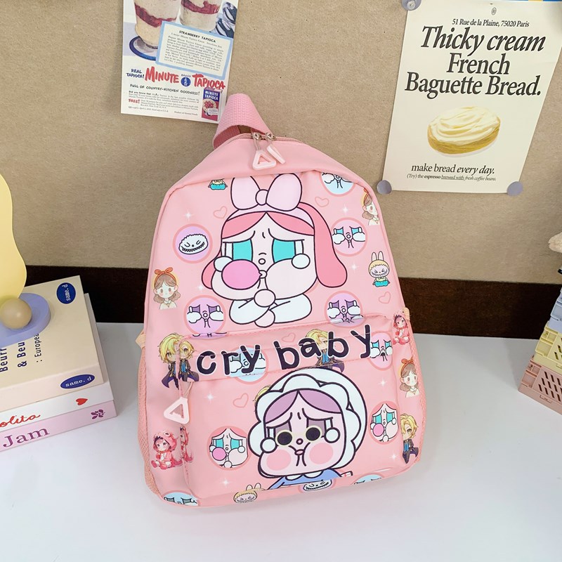 Cartoon creative crying baby children's schoolbags, backpacks, large-capacity, dirt-resistant, ultra-light schoolbags for primary school students and kindergartens, a trend details Picture