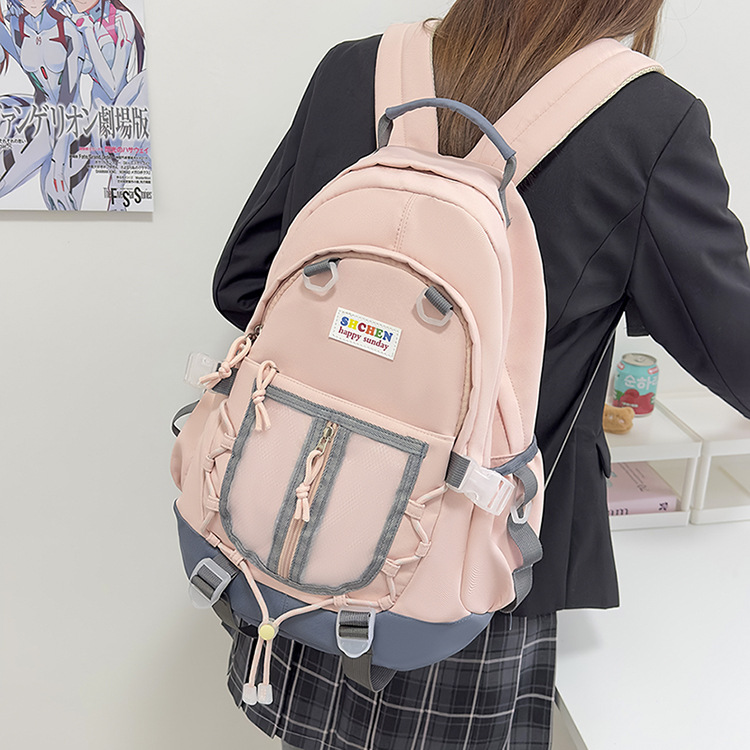 2025 New high-appearance-level schoolbag, niche design sense backpack, sweet and cool backpack, large-capacity casual backpack details Picture