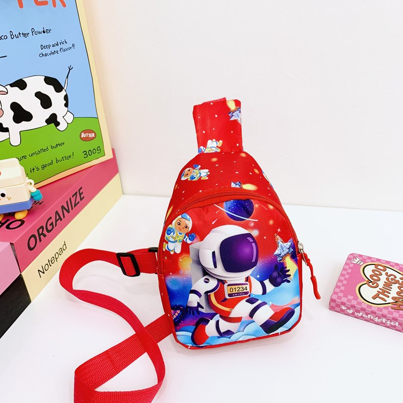 Children's chest bag with diagonal cross, 2025 new cartoon cute children's back-protecting kindergarten bag, printed boys' bag details Picture