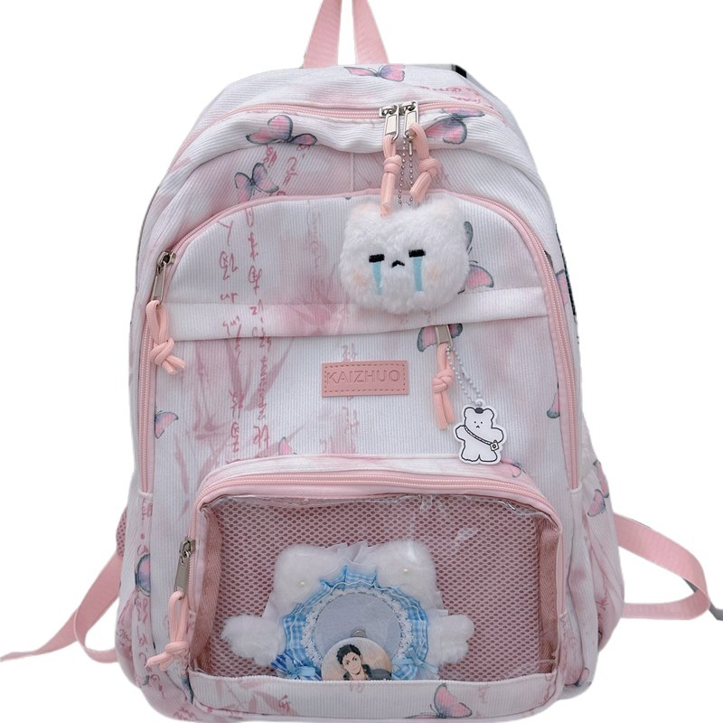 New Chinese-style schoolbag with butterfly print for girls, versatile backpack, a light and refreshing travel backpack for junior high school students Item Picture