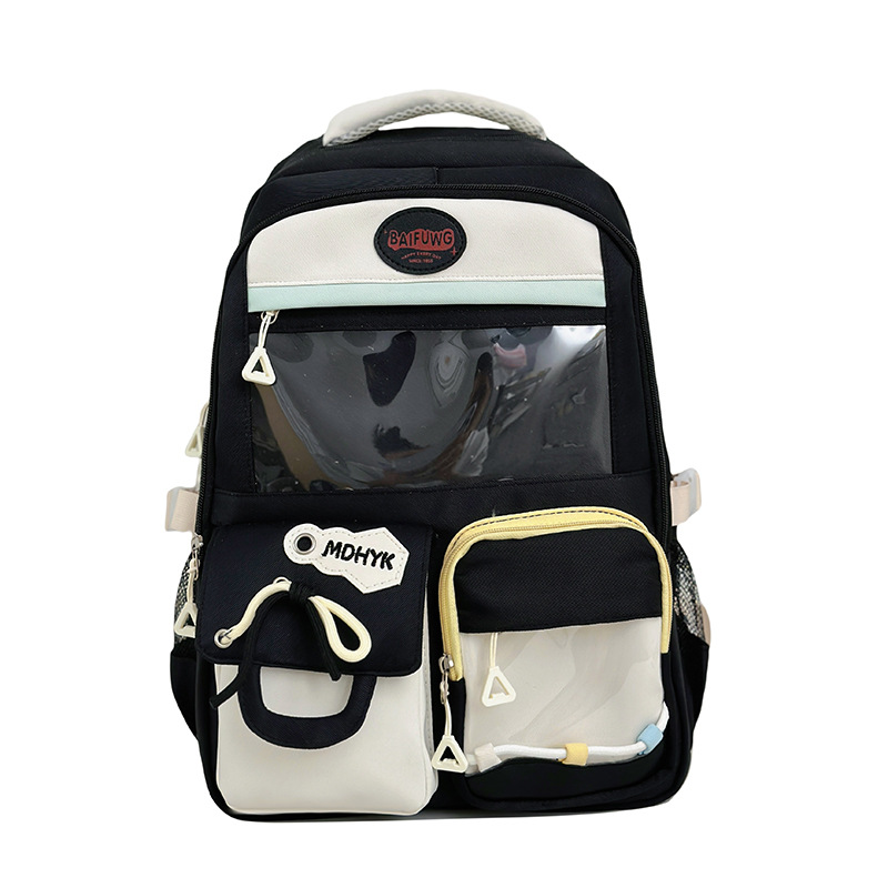 A new high-appearance-level forest-themed ins fresh, sweet and cute transparent pain-relieving bag, a lightweight backpack for junior and senior high school students Item Picture
