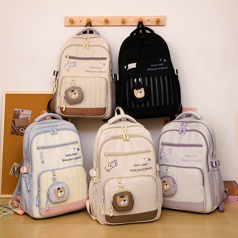 Schoolbag for primary school girls in grades one and two, lightweight travel to reduce burden. Girls' backpack, super light and cute little schoolbag full figure