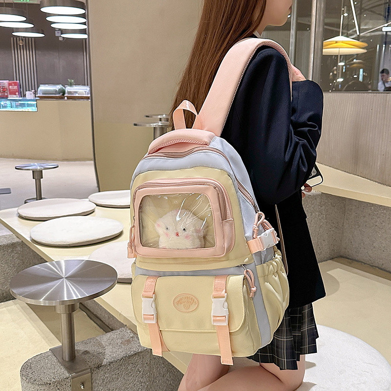 The 2025 new high-appearance-level, large-capacity, multi-compartment backpack for junior and senior high school students is versatile, casual and sweet details Picture
