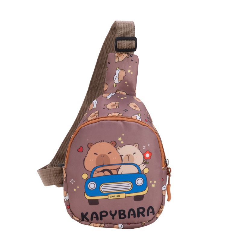 New cartoon children's chest bag, cute printed kindergarten school bag, fashionable children's crossbody backpack, snack single-shoulder bag Item Picture