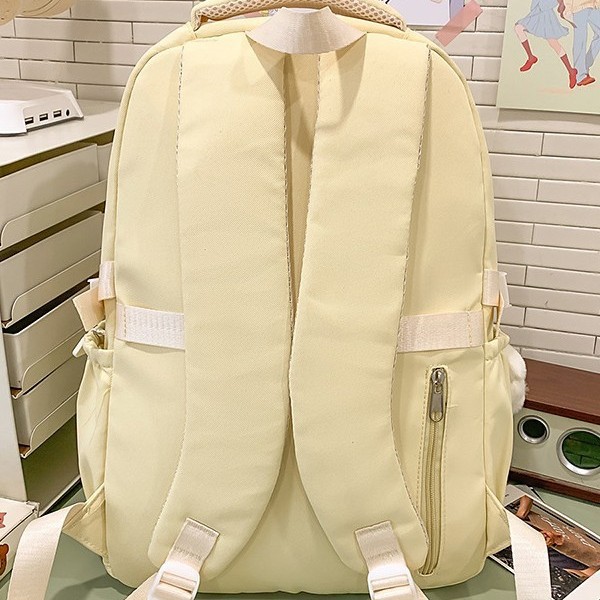 A new Japanese-style Instagram backpack with a high aesthetic level, fresh and sweet, pleated lace, transparent and pain-relieving bag for junior and senior high school students Specification drawing