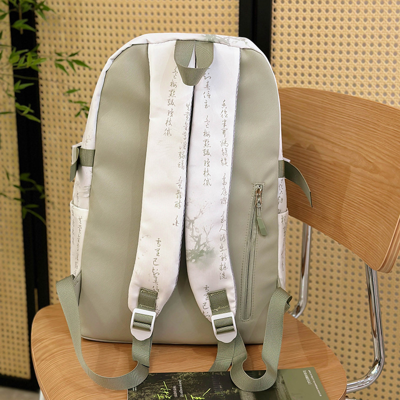 New Chinese-style backpacks for girls, large-capacity pain bags, backpacks for junior high school girls and senior high school students, casual computer backpacks Specification drawing