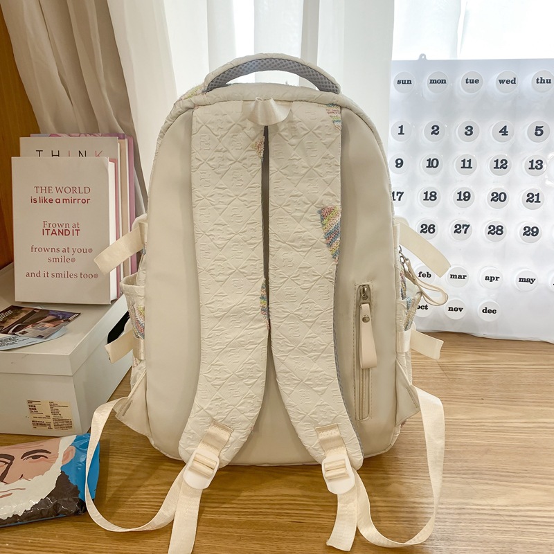 Cute school-style ins large-capacity high school student treasure bag, sweet and versatile backpack for girls, college student backpack Specification drawing