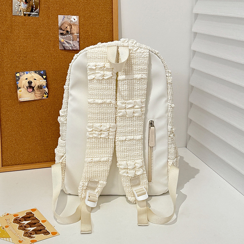Soft and sticky bubble schoolbag for female college students, a niche design backpack for female high school students, and a high-appearance-level backpack for teenage girls Specification drawing