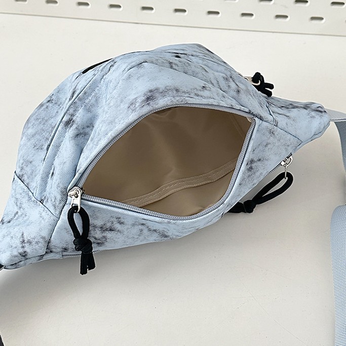 New simple and versatile chest bag, student sports cycling crossbody backpack, Japanese Instagram trendy brand niche tie-dyed waist bag Application Scenario