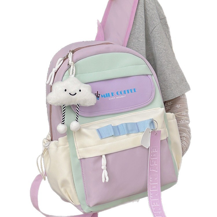 A new Japanese-style simple backpack for girls, fashionable and versatile. It's a daily casual backpack for women Item Picture