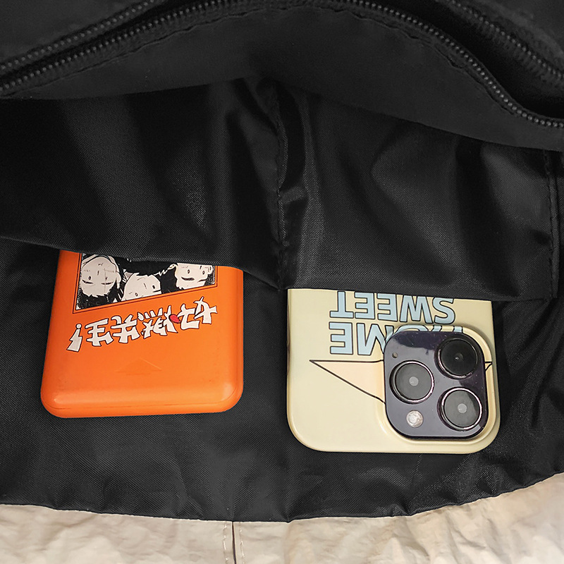 Korean-style ins high-appearance-level cool solid color backpacks for couples, casual, simple and lightweight travel backpacks with large capacity Specification drawing