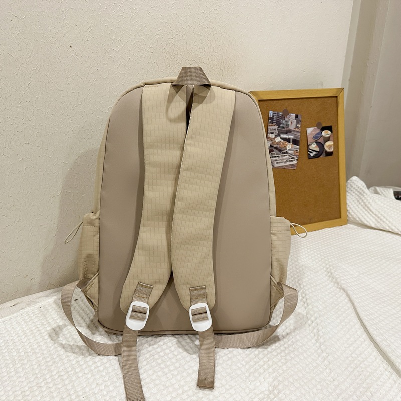 A solid color Korean-style Instagram laid-back backpack for girls, simple and high-capacity casual travel backpack for high school students Specification drawing